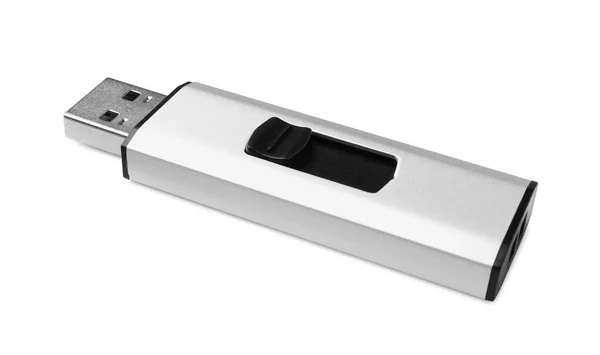 Nowoczesny Pendrive Usb Izolowany Biało — Zdjęcie stockowe