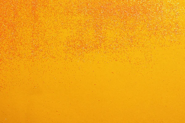 Glanzende Heldere Glitter Gele Achtergrond Plat Gelegd Ruimte Voor Tekst — Stockfoto