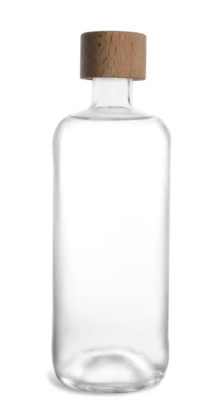Een Fles Wodka Witte Achtergrond Alcoholische Drank — Stockfoto