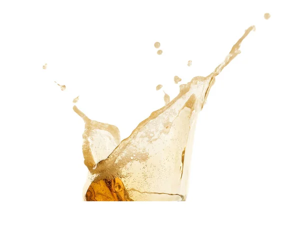 Splash Tasty Beer White Background — Stock Photo, Image