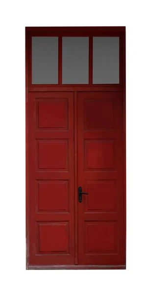 Beautiful Stylish Wooden Door Isolated White — Stock Photo, Image