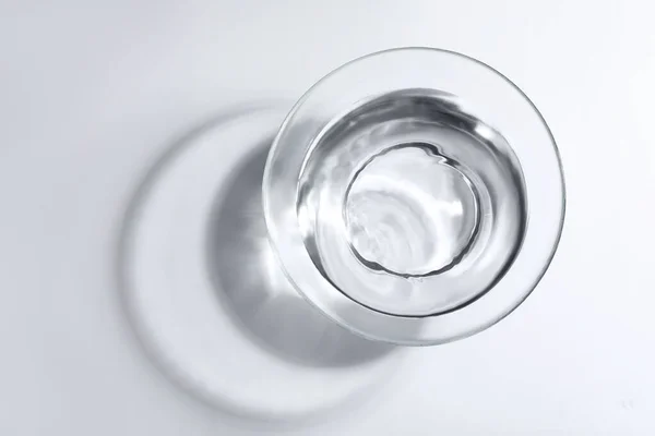 Glass Bowl Water White Background Top View Royalty Free Stock Photos