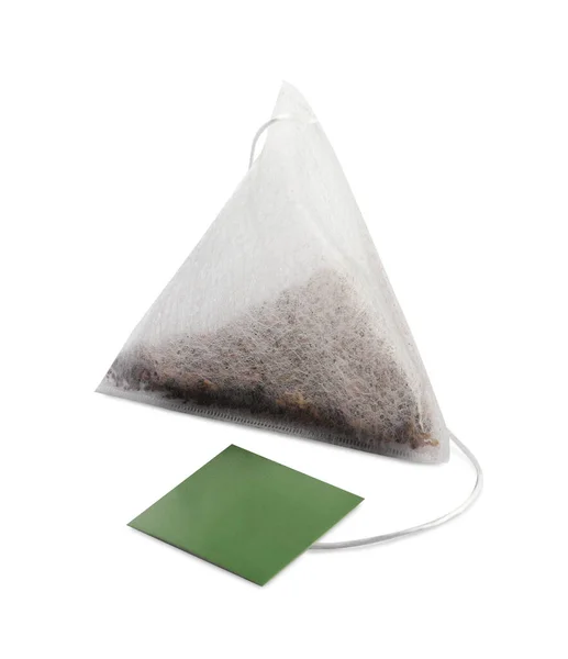 New Pyramid Tea Bag Isolated White — Stock Photo, Image