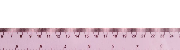 ホワイト トップビューに隔離されたセンチメートルの長さのマーキングを測定する定規 — ストック写真