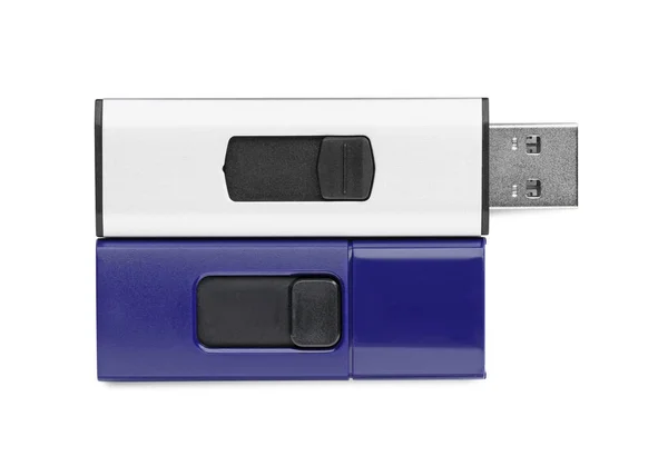 Nowoczesne Pendrive Usb Białym Tle Widok Góry — Zdjęcie stockowe