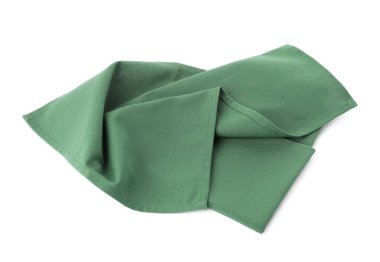 Yeni temiz yeşil peçeteler beyaza izole edilmiş.