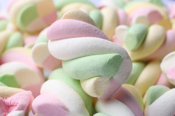 Delicious Colorful Marshmallows Background Closeup View — Stock Photo, Image