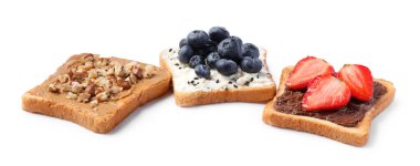 Farklı tatlı tostlar Beyazlar üzerinde izole edilmiş