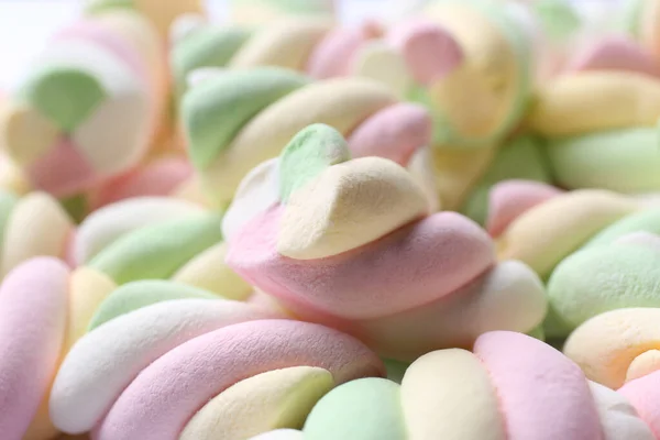 Delicious Colorful Marshmallows Background Closeup View — Stock Photo, Image
