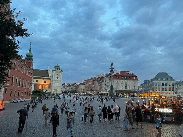 Warsaw Πολωνια Ιουλιου 2022 Θέα Της Πολυσύχναστης Αγοράς Παλιάς Πόλης — Φωτογραφία Αρχείου