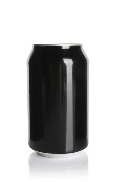 Black Aluminum Can Isolated White Mockup Design — Stock Photo, Image