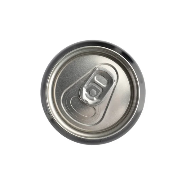 Aluminum Can Isolated White Top View — Stock Photo, Image