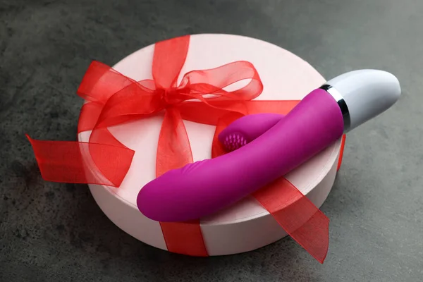 Cutie Cadou Vibrator Vaginal Roz Masa Gri Jucarie Sexuala — Fotografie, imagine de stoc