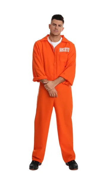 Prisoner Orange Jumpsuit White Background — Fotografia de Stock