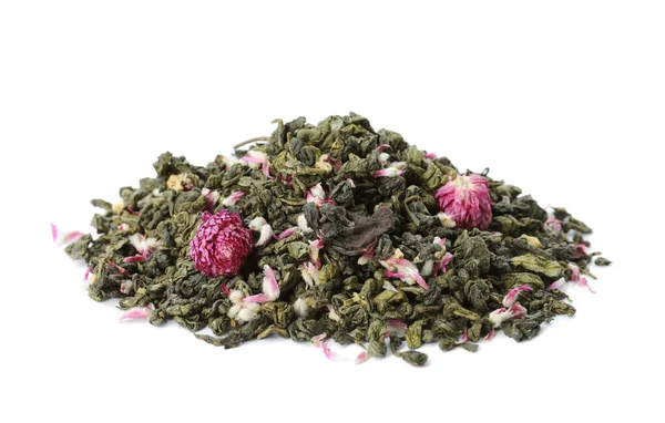 Pile Aromatic Herbal Tea Isolated White — Stock Photo, Image