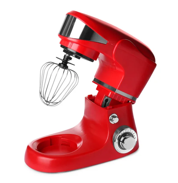Modern Red Stand Mixer Isolated White — Stock fotografie
