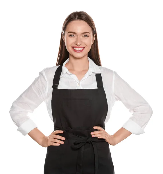 Portrait Happy Hairdresser White Background — Stock Photo, Image