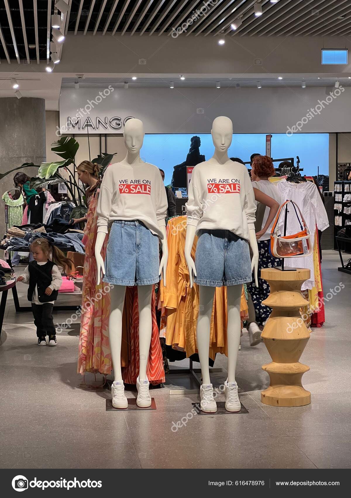 Warsaw Poland July 2022 Mango Store Interior Women Clothes