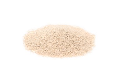 Beyaz üzerine izole edilmiş granüllü maya yığını
