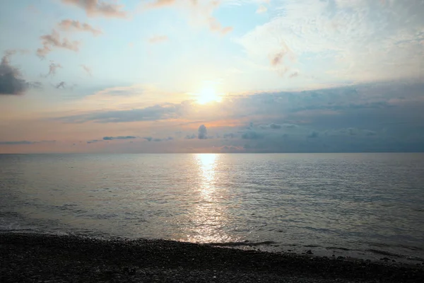 Picturesque View Sunset Clouds Sea — ストック写真