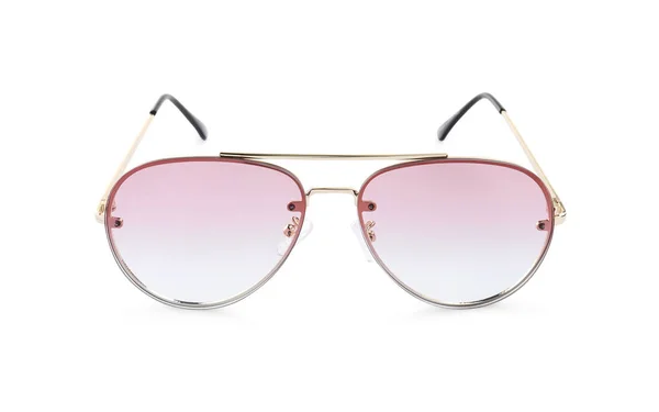 New Stylish Sunglasses Isolated White Fashionable Accessory — Zdjęcie stockowe
