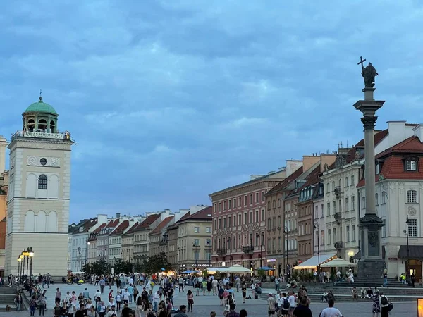 Warsaw Πολωνια Ιουλιου 2022 Θέα Της Πολυσύχναστης Αγοράς Παλιάς Πόλης — Φωτογραφία Αρχείου
