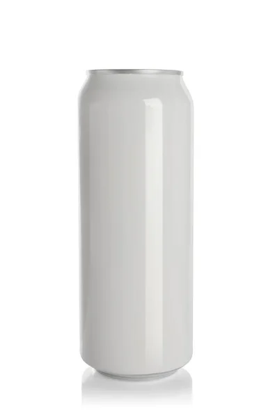 Lattina Alluminio Con Bevanda Isolata Bianco — Foto Stock