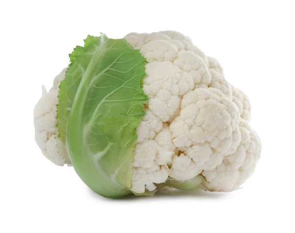 Whole Fresh Raw Cauliflower White Background — Stock Photo, Image