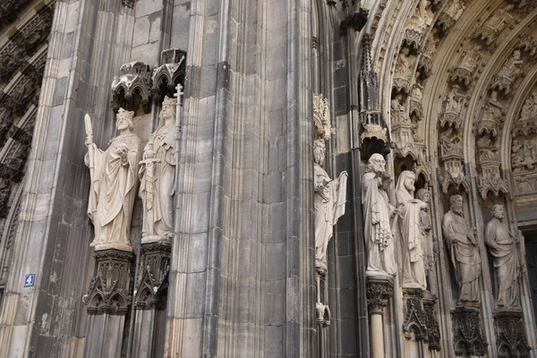 Colonia Alemania Agosto 2022 Decoraciones Hermosa Catedral Gótica Antigua — Foto de Stock