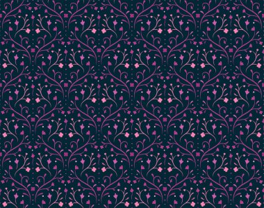 Soyut çiçeklerle kusursuz desen