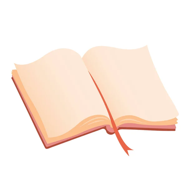 Άνοιξε Βιβλίο Σελιδοδείκτη Λευκό Φόντο Σύμβολο Ανάγνωσης Και Γνώσης Απομονωμένη — Διανυσματικό Αρχείο