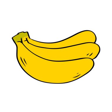 Beyaz arka planda muzlar. Tropik tatlı meyve. Sağlıklı yemek ve diyet. Vektör izole edilmiş taslak çizim eli