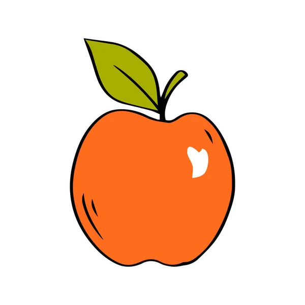 Roter Apfel Auf Weißem Hintergrund Frische Schmackhafte Früchte Gesunde Ernährung — Stockvektor