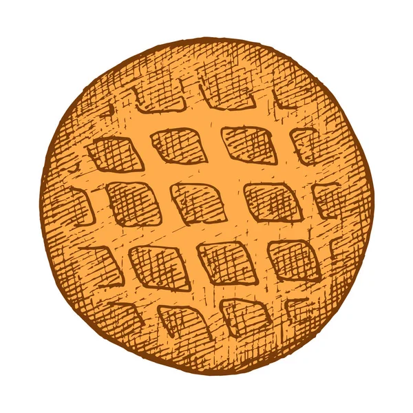 Pečená Buchta Cukrářské Výrobky Pšeničná Mouka Vektorové Izolované Ilustrace Ručně — Stockový vektor