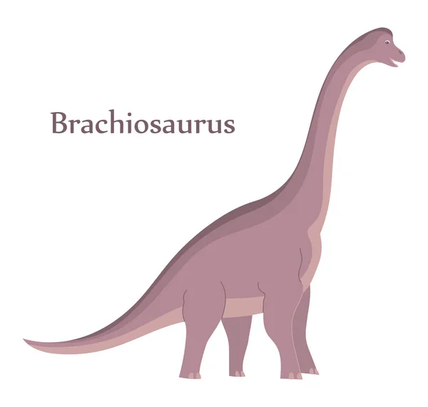 Wielki Brachiozaur Długą Szyją Roślinożerny Dinozaur Okresu Jurajskiego Wektor Odizolowany — Wektor stockowy