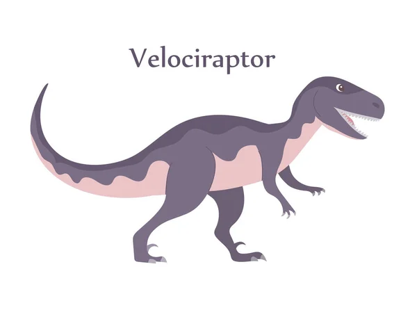 Velociraptor Niebezpiecznymi Pazurami Drapieżny Dinozaur Okresu Jurajskiego Silny Łowca Ilustracja — Wektor stockowy