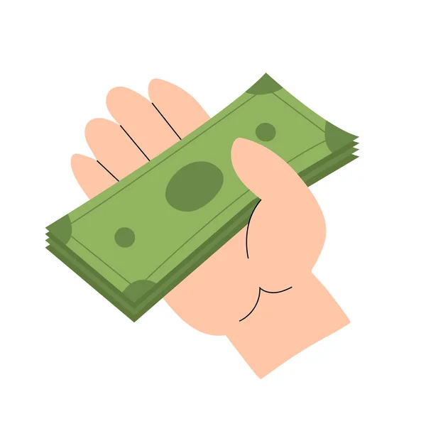 Carta Papel Mão Cashback Ajuda Financeira Apoio Conceito Moeda Ilustração — Vetor de Stock