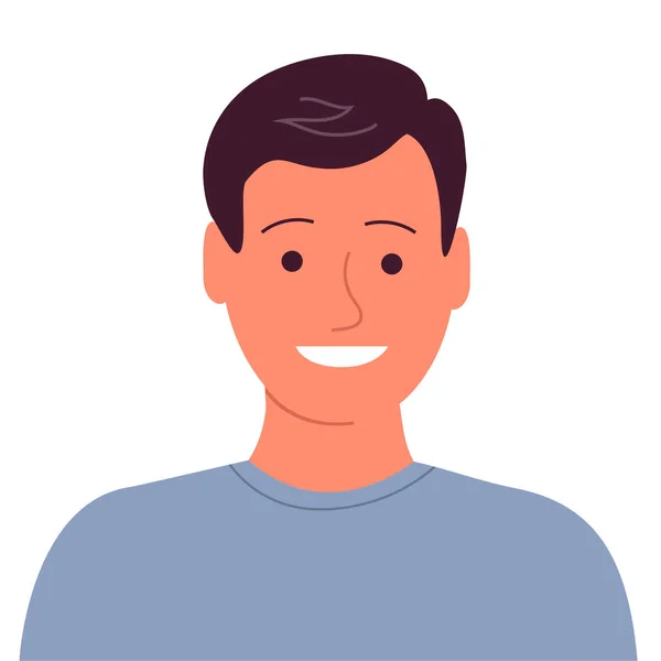 Retrato Joven Alegre Con Una Sonrisa Feliz Hombre Avatar Ilustración — Vector de stock