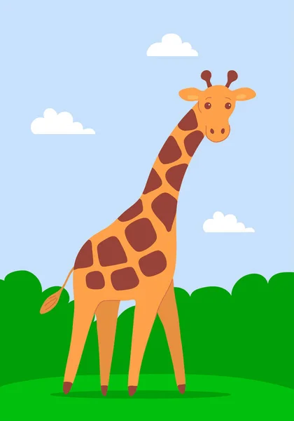 Cartoon Giraffe Achtergrond Van Afrikaanse Natuur Gespot Huidpatroon Zoo Safari — Stockvector