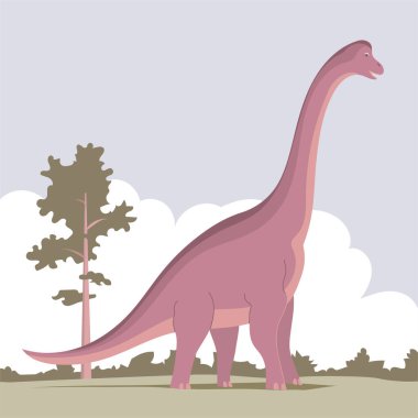 Uzun boyunlu büyük bir brachiosaurus 'un tasviri