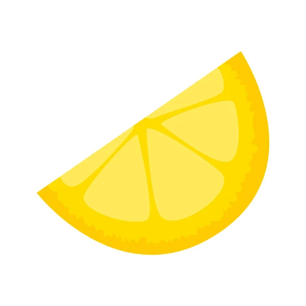 Gelbe Zitronenscheibe Zitrusfrüchte Gesunde Frische Pflanzliche Nahrung Rezept Zutat Süß — Stockvektor