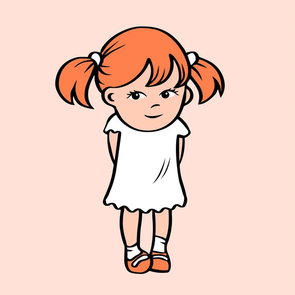 Uma Menina Bonita Está Vestido Personagem Desenhos Animados Crianças Pré — Vetor de Stock