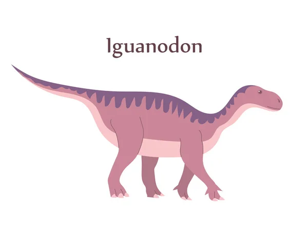 Iguanodon Lagarto Antigo Fundo Branco — Vetor de Stock