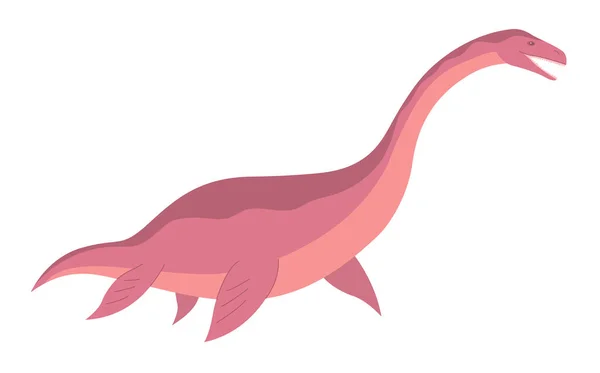 Plésiosaure Dinosaure Sous Marin Préhistorique Avec Nageoires Lézard Marin Prédateur — Image vectorielle