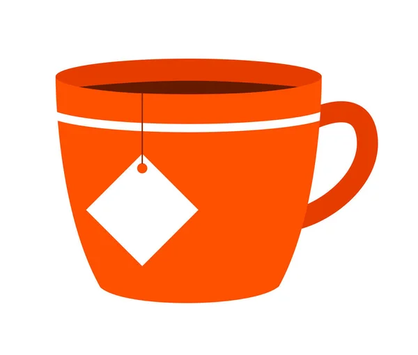 Una Taza Con Una Bolsa Bebida Caliente Ilustración Vectorial Aislada — Archivo Imágenes Vectoriales