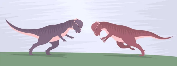 Starożytny Pachycefalozaur Pangolin Tyłek Bitwa Dwa Dinozaury Roślinożerny Dinozaur Okresu — Wektor stockowy