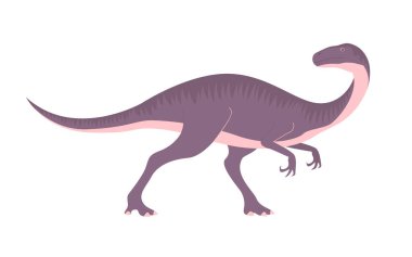 Antik dinozor. Jurasik dönemin tarih öncesi pangolini. Paleontoloji ve hayvanlar. Çizgi film vektör çizimi. Doğa ormanı geçmişi