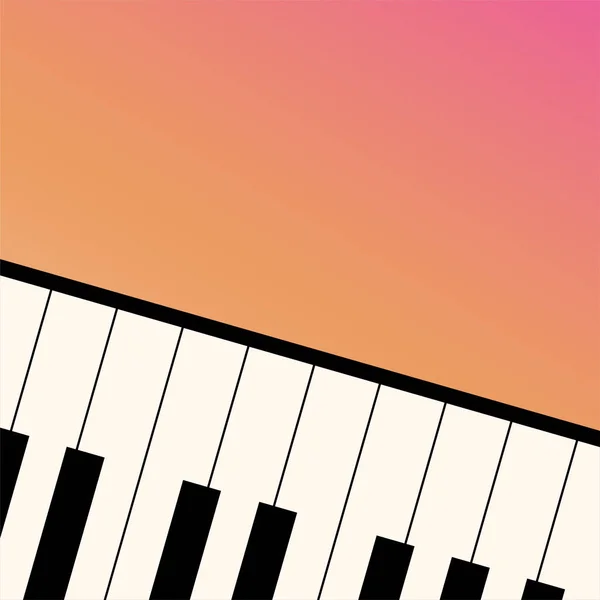 Teclado Del Piano Instrumento Musical Clásico Vista Desde Arriba Plantilla — Vector de stock