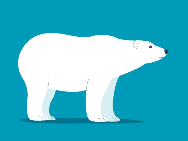 Big Polar White Bear Wild Mammal Arctic Strong Animal Predator — ストックベクタ