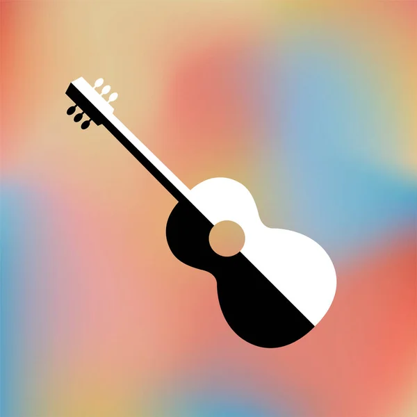 クラシックギター 弦の楽器 カバーデザイン 色背景の抽象的なイラスト — ストック写真